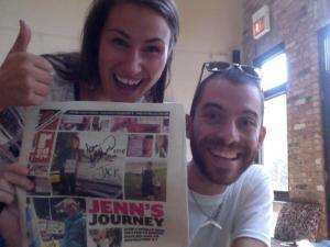 Me and Jenn with our cover story a year ago.